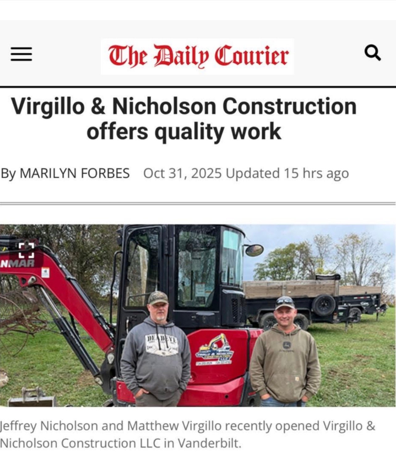 Virgillo & Nicholson News